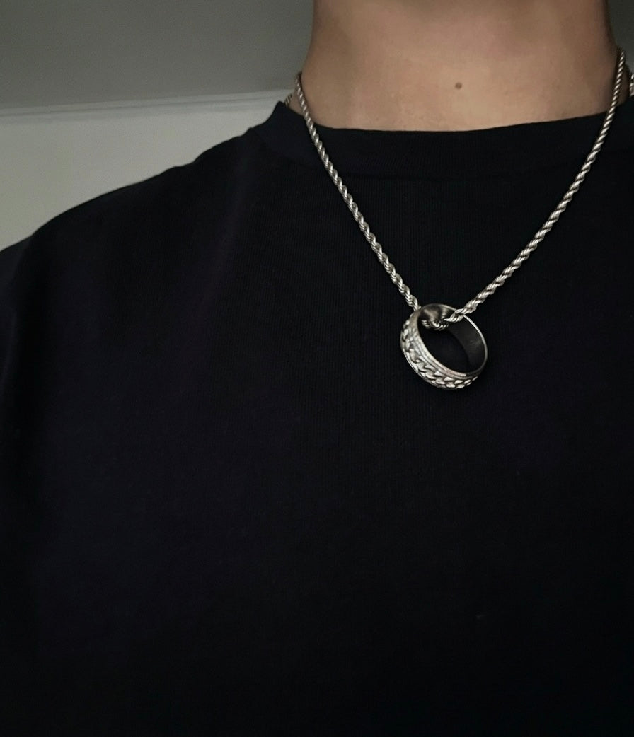 Cadena turbillón con Colgante de Anillo
