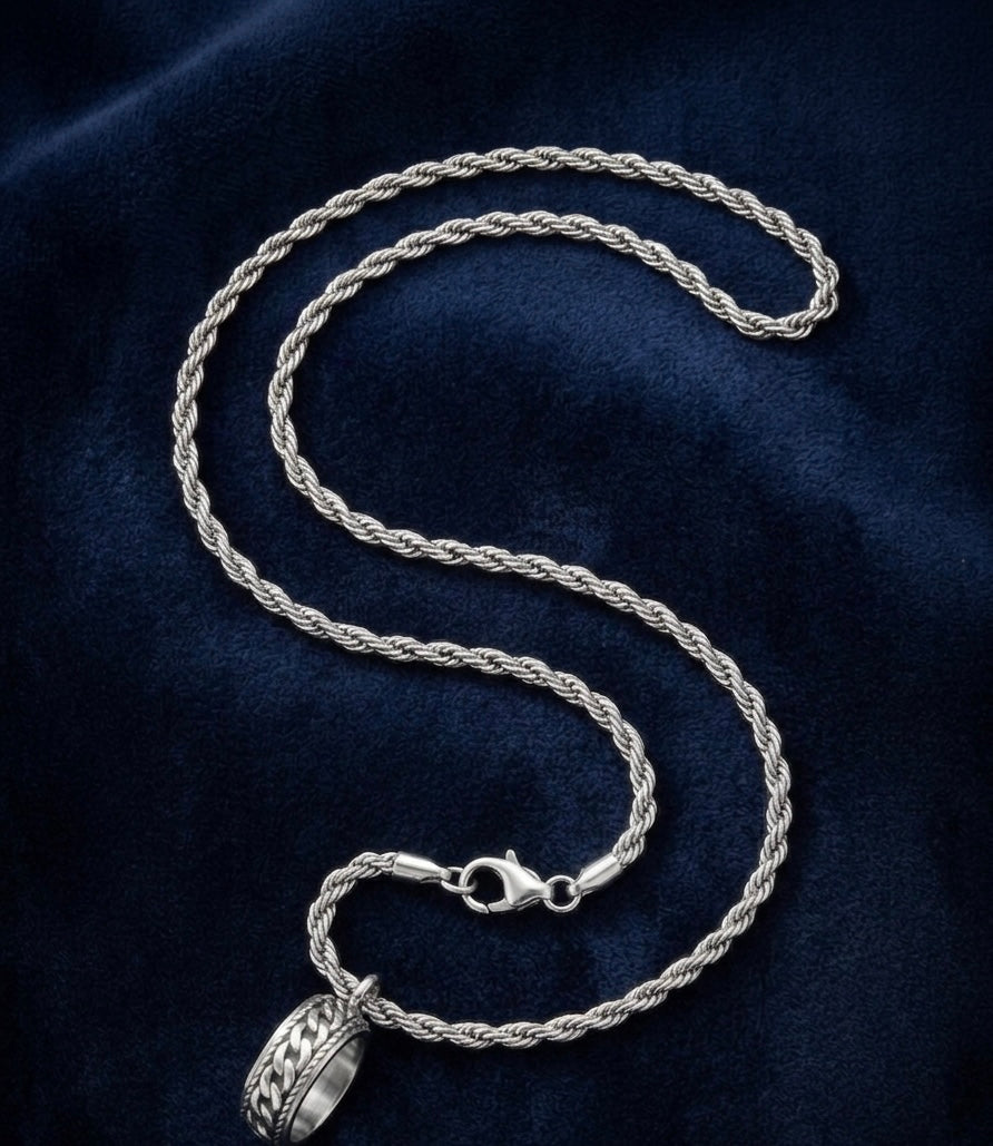 Cadena turbillón con Colgante de Anillo