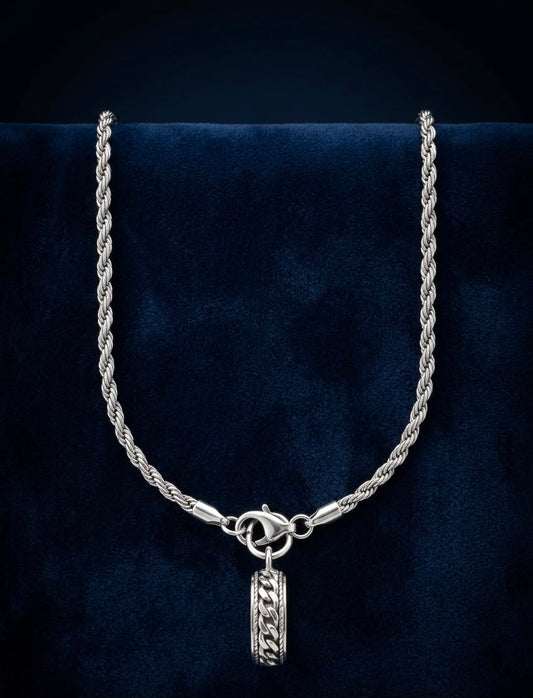 Cadena turbillón con Colgante de Anillo